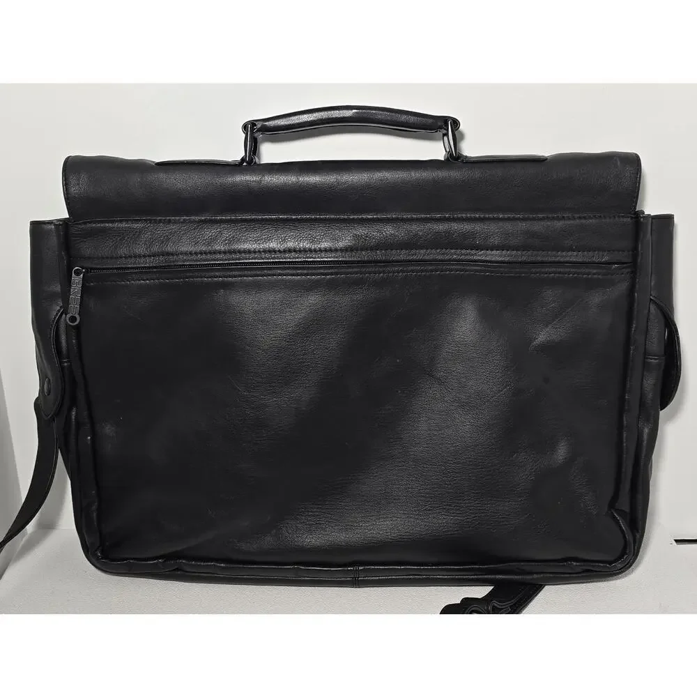 BREE of Germany LEATHER BRIEFCASE Laptop Bag Document Bag Black